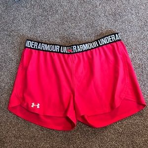 Hot pink under armour shorts
